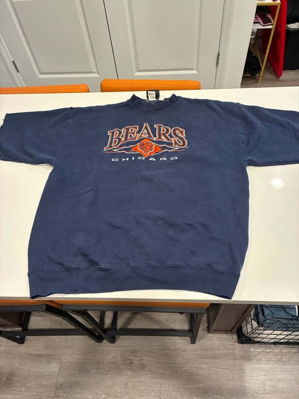 Vintage Early 90’s NFL Chicago Bears Logo 7 Embroidered Sweater Cutoff Sleeves